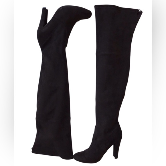 Steve Madden Gorgeous Black Vegan Suede Over The Knee Boots Size 8M - Picture 3 of 5